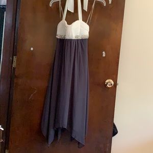 White and Grey homecoming dress